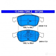 Тормозные колодки, комплект ATE 245 38 13046072662 57046 24914 - Изображение 5