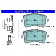 Тормозные колодки, комплект ATE LD2747 13047027472 24 606 57132 - Изображение 4