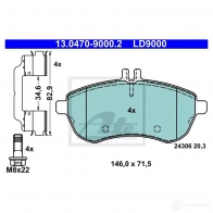 Тормозные колодки, комплект ATE LD9000 57347 24 306 13047090002 - Изображение 3