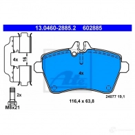 Тормозные колодки, комплект ATE 602885 240 77 13046028852 56190 - Изображение 8