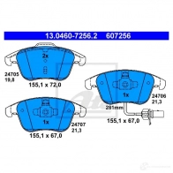 Тормозные колодки, комплект ATE 24706 24 705 57036 13046072562 - Изображение 2
