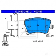 Тормозные колодки, комплект ATE 56192 602887 13046028872 239 14 - Изображение 8