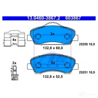 Тормозные колодки, комплект ATE 252 50 13046038672 56329 25251 - Изображение 2