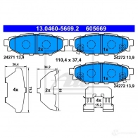 Тормозные колодки, комплект ATE 1437251883 13046056692 RTJWP6 Q - Изображение 6