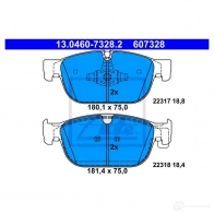 Тормозные колодки, комплект ATE 13046073282 22318 223 17 Volvo XC60 2 (246) Кроссовер 2.0 B6 Mild-Hybrid AWD 299 л.с. 2020 – наст. время