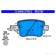 Тормозные колодки, комплект ATE 1193350945 13046027902 602790 2511 0 - Изображение 5