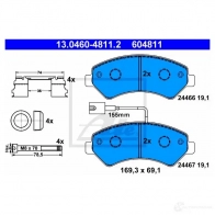 Тормозные колодки, комплект ATE 2 4466 13046048112 56439 24467 - Изображение 8