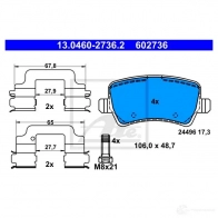 Тормозные колодки, комплект ATE 244 96 602736 13046027362 56062 - Изображение 5