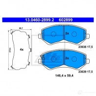 Тормозные колодки, комплект ATE 23639 2363 8 Chrysler Voyager 4 (RG, RS) Минивэн 2.5 CRD 141 л.с. 2000 – 2008 13046028992