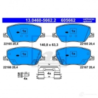Тормозные колодки, комплект ATE 22166 13046056622 22 165 1424720745 - Изображение 3