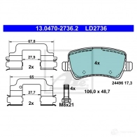 Тормозные колодки, комплект ATE 2 4496 57129 LD2736 13047027362 - Изображение 6