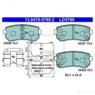 Тормозные колодки, комплект ATE 1437251804 NTH0 H 13047057802 - Изображение 6