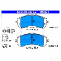 Тормозные колодки, комплект ATE 2589 5 13046038702 56330 25896 - Изображение 2