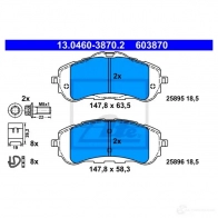 Тормозные колодки, комплект ATE 2589 5 13046038702 56330 25896 - Изображение 3