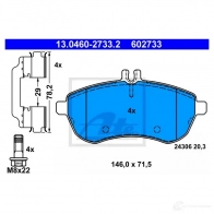 Тормозные колодки, комплект ATE 602733 243 06 56059 13046027332 - Изображение 6