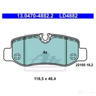 Тормозные колодки, комплект ATE 57230 2210 2 13047048822 LD4882 - Изображение 3