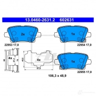 Тормозные колодки, комплект ATE Opel Insignia (B) 2 2017 – 2020 1G6 TKA2 13046026312