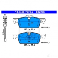 Тормозные колодки, комплект ATE 2 5222 25223 13046072762 Peugeot 508