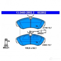 Тормозные колодки, комплект ATE 23603 13046028522 56160 21 799