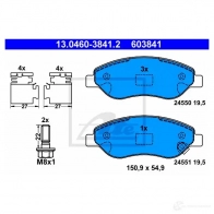 Тормозные колодки, комплект ATE 24551 13046038412 2455 0 56306