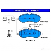 Тормозные колодки, комплект ATE 24608 13046027382 2459 5 56064 - Изображение 8