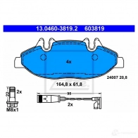 Тормозные колодки, комплект ATE 24 007 13046038192 56286 603819 - Изображение 6