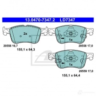 Тормозные колодки, комплект ATE ZC8 M7 Ford Kuga 3 (DFK) Кроссовер 1.5 EcoBlue 120 л.с. 2019 – наст. время 13047073472