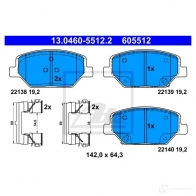 Тормозные колодки, комплект ATE 13046055122 IKMWZN 1 Opel Insignia (B) 2 Хэтчбек 2.0 CDTi 4x4 (68) 210 л.с. 2017 – 2024