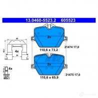 Тормозные колодки, комплект ATE Bmw 4 (G22) Купе 430 i 245 л.с. 2021 – наст. время 13046055232 9 0X85N