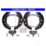 Барабанные тормозные колодки, комплект ATE 03052031223 53799 JK1SQ 6 93122