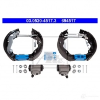 Барабанные тормозные колодки, комплект ATE 53821 VWGM03R 03052045173 6 94517 - Изображение 2