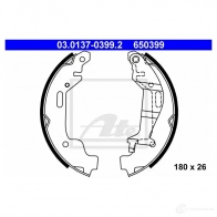 Барабанные тормозные колодки, комплект ATE YI4BR Opel Agila 65039 9 03013703992