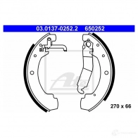 Барабанные тормозные колодки, комплект ATE 6 50252 Volkswagen Transporter (T3) 3 1979 – 1992 QUZTB 03013702522