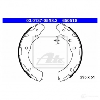 Барабанные тормозные колодки, комплект ATE 1193347993 65051 8 4YO3V7 03013705182 - Изображение 3