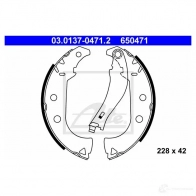 Барабанные тормозные колодки, комплект ATE 03013704712 65 0471 7FEVP 53396