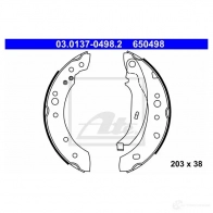 Барабанные тормозные колодки, комплект ATE E13MQ 03013704982 53421 6504 98