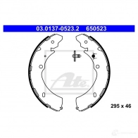 Барабанные тормозные колодки, комплект ATE 03013705232 65 0523 1424391079 03QI10 - Изображение 2
