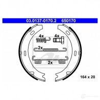 Тормозные колодки ручника, комплект ATE CNI1QOP 53193 03013701702 65 0170 - Изображение 4