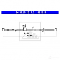 Трос ручника, стояночного тормоза ATE 4 BQY6E 24372716172 Honda CR-V 2 (RD) Кроссовер 2.0 (RD4) 150 л.с. 2001 – 2007
