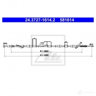 Трос ручника, стояночного тормоза ATE 24372716142 6 9LUR Honda CR-V 2 (RD) Кроссовер 2.0 (RD4) 150 л.с. 2001 – 2007