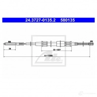 Трос ручника, стояночного тормоза ATE 24372701352 RUGQB0T 58013 5 Volkswagen Golf 3 1993 – 1997