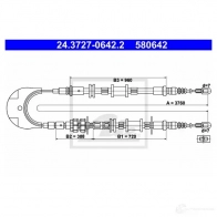 Трос ручника, стояночного тормоза ATE 58064 2 L1VKZ2 24372706422 Ford Scorpio 2 (FE, GFR, GGR) Универсал 2.0 i 115 л.с. 1994 – 1998