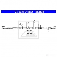 Трос ручника, стояночного тормоза ATE 7V 8JED8 1437251829 24372731282 - Изображение 2