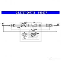 Трос ручника, стояночного тормоза ATE 5806 77 24372706772 61593 4RL4S - Изображение 6