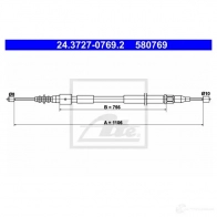 Трос ручника, стояночного тормоза ATE Opel Corsa (C) 3 Хэтчбек 1.3 CDTI (F08. F68) 70 л.с. 2003 – 2009 24372707692 5 80769 8Y0HVJM
