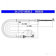 Трос ручника, стояночного тормоза ATE Peugeot 206 1 (2V) Фургон 5808 30 24372708302 OVBC0A