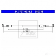 Трос ручника, стояночного тормоза ATE 24372703382 61381 21XRT2 58033 8