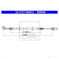 Трос ручника, стояночного тормоза ATE 5 80848 61717 VPZLFC3 24372708482