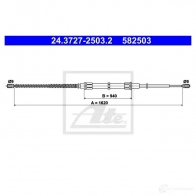 Трос ручника, стояночного тормоза ATE W83575L 24372725032 Skoda Octavia (A3) 1 Хэтчбек 582 503