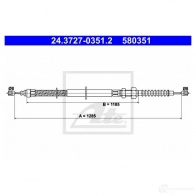 Трос ручника, стояночного тормоза ATE 5803 51 KWBG6 24372703512 Citroen Xantia 1 (X1, X2) Хэтчбек 2.0 i 16V 132 л.с. 1995 – 2003